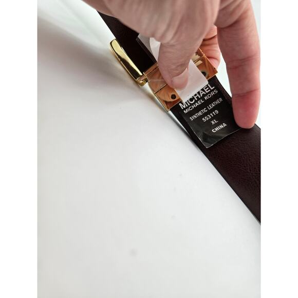 Michael Kors Signature Monogram Wallet + XL MK Logo Belt Bundle - Picture 8 of 10